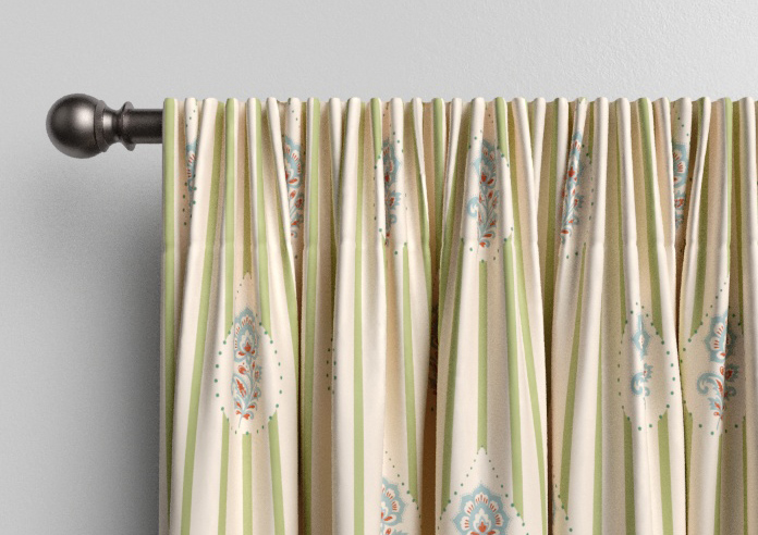 Petal & Block Bolli Stripe, Neem - Made to Measure Curtains - Image 9